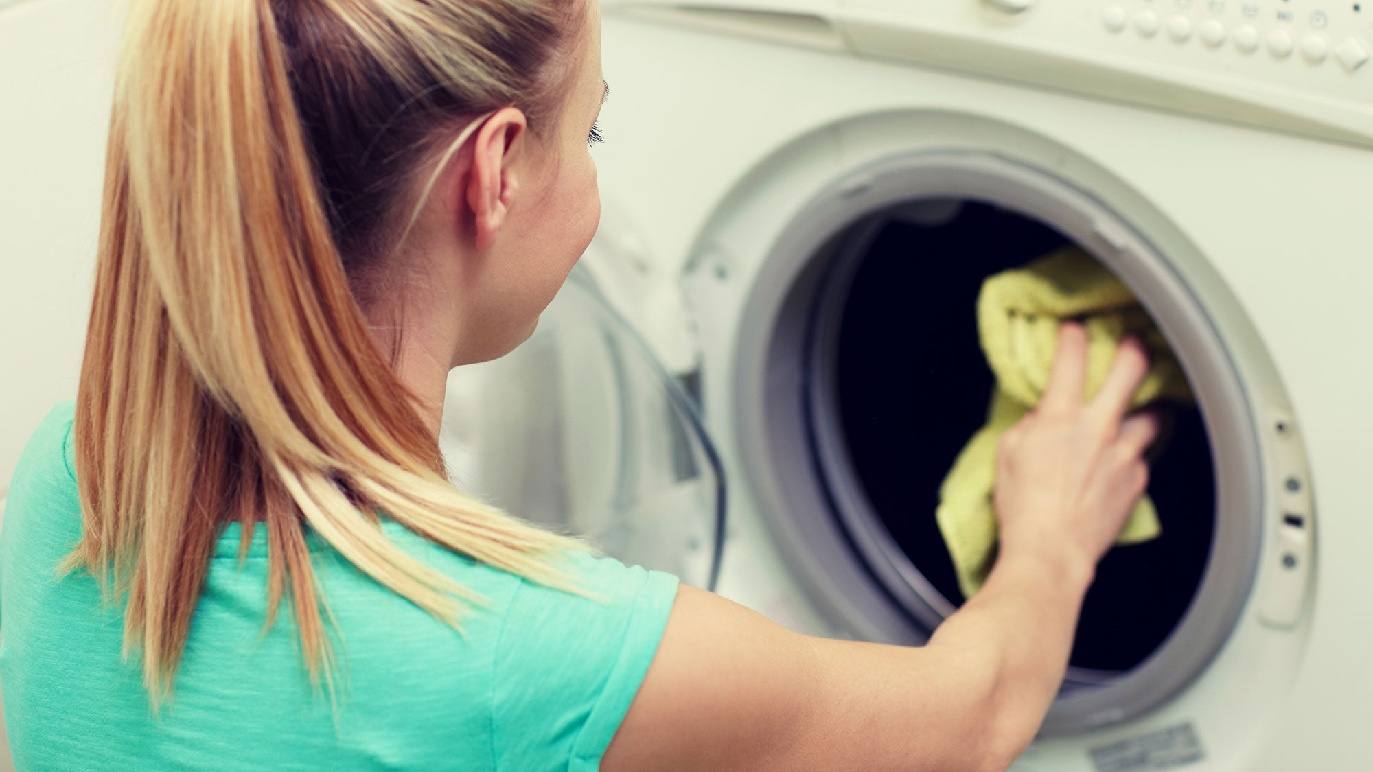 woman washing clothes