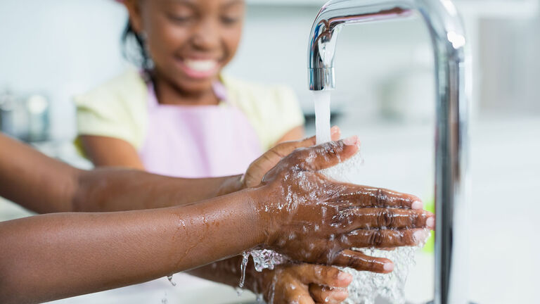 washing hands