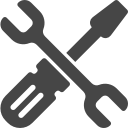Screwdriver and wrench icon.