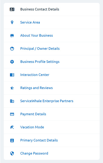 ServiceWhale My Profile Attribute Sections